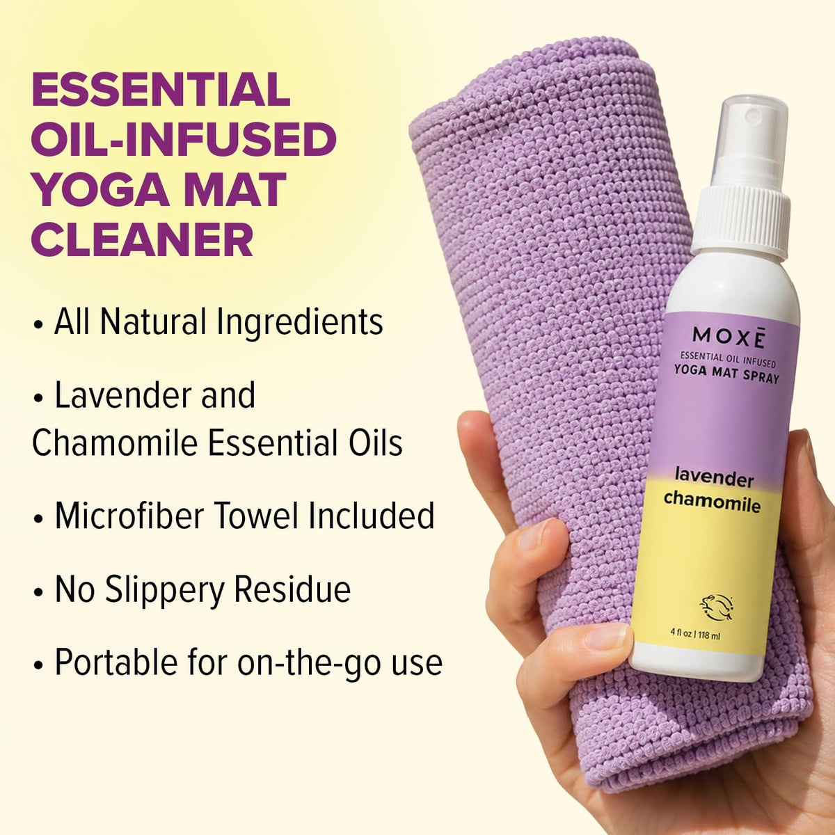 MOXE Limpiador de esterilla de yoga, aceites esenciales de lavanda...