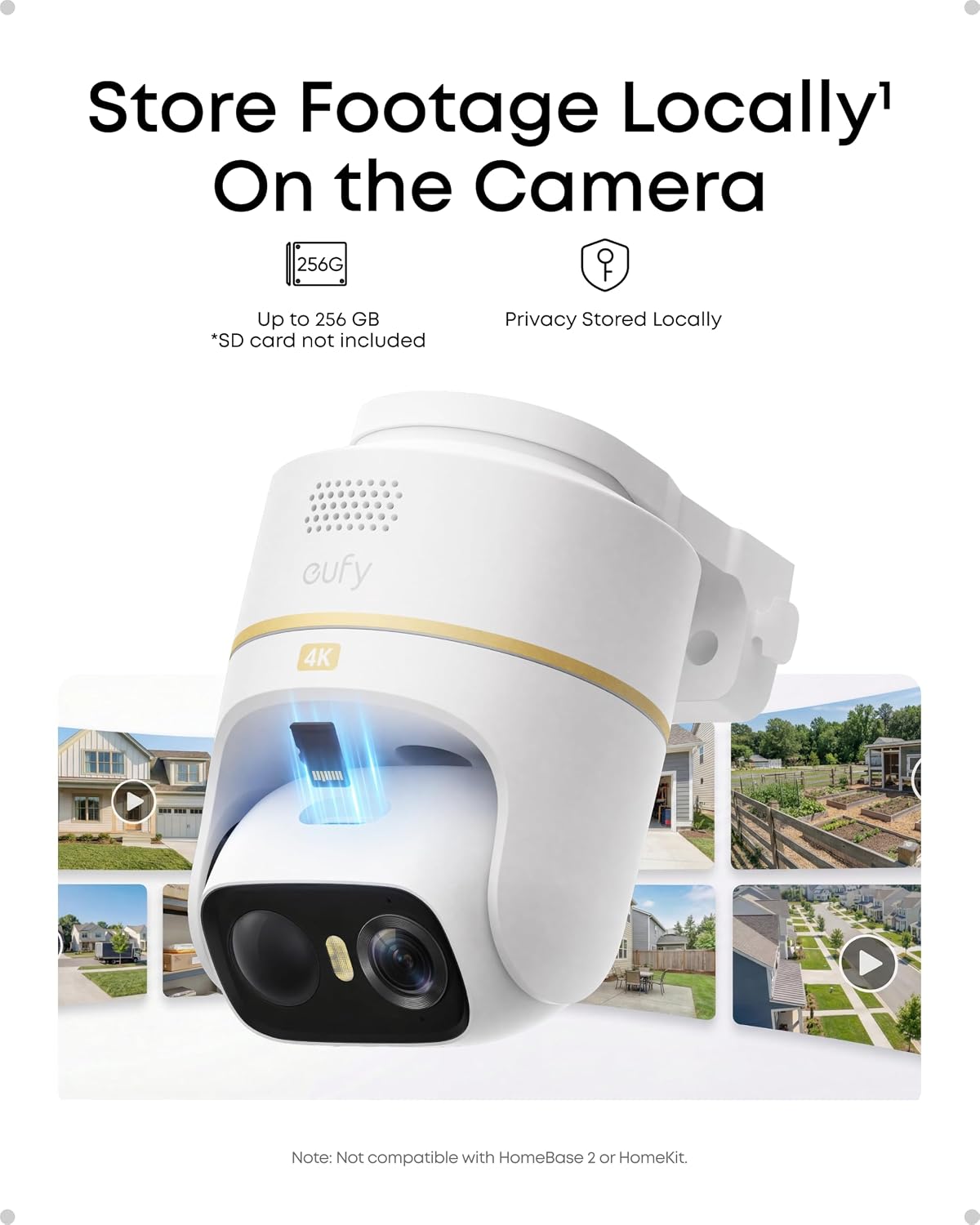 eufy Security eufyCam C37, cámara solar 4K, seguimiento automático...