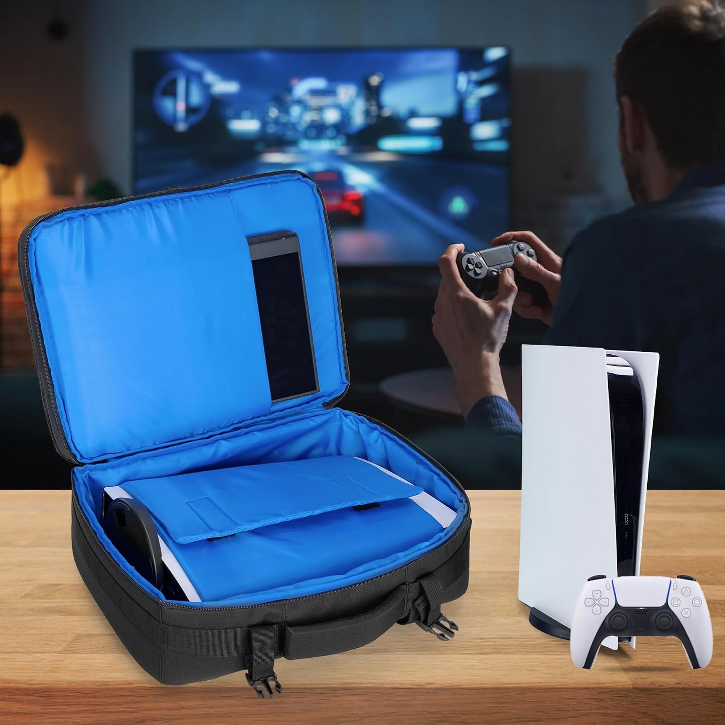 PGmoon Mochila de viaje compatible con consola PS5\/PS5 Slim\/PS5 P...