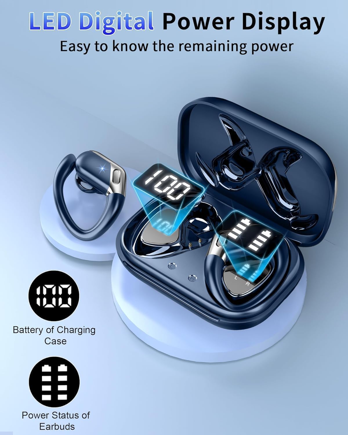 Matast Auriculares inalámbricos, Bluetooth 5.4 deportivos, sonido d...
