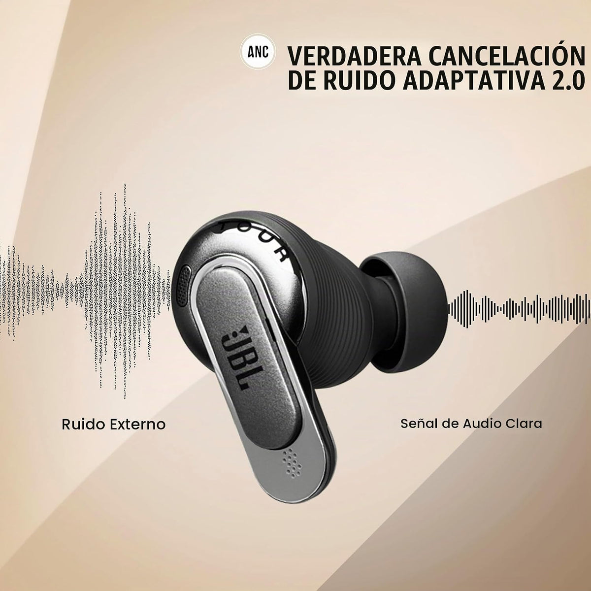 JBL Tour Pro 3 True Wireless Earbuds, cancelación inteligente de ru...