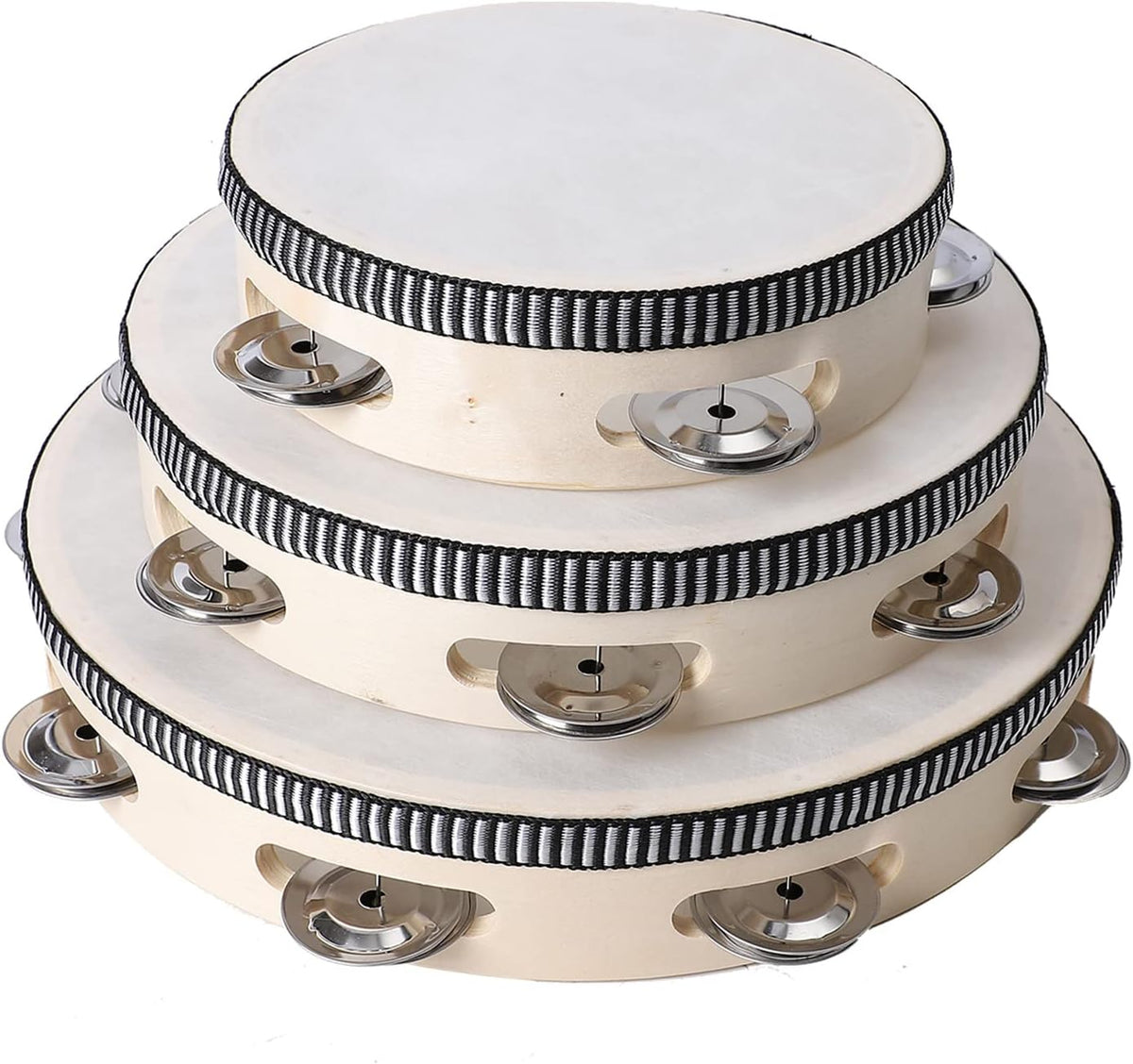 Javik Instrumento musical de pandereta de 10 pulgadas para adultos...
