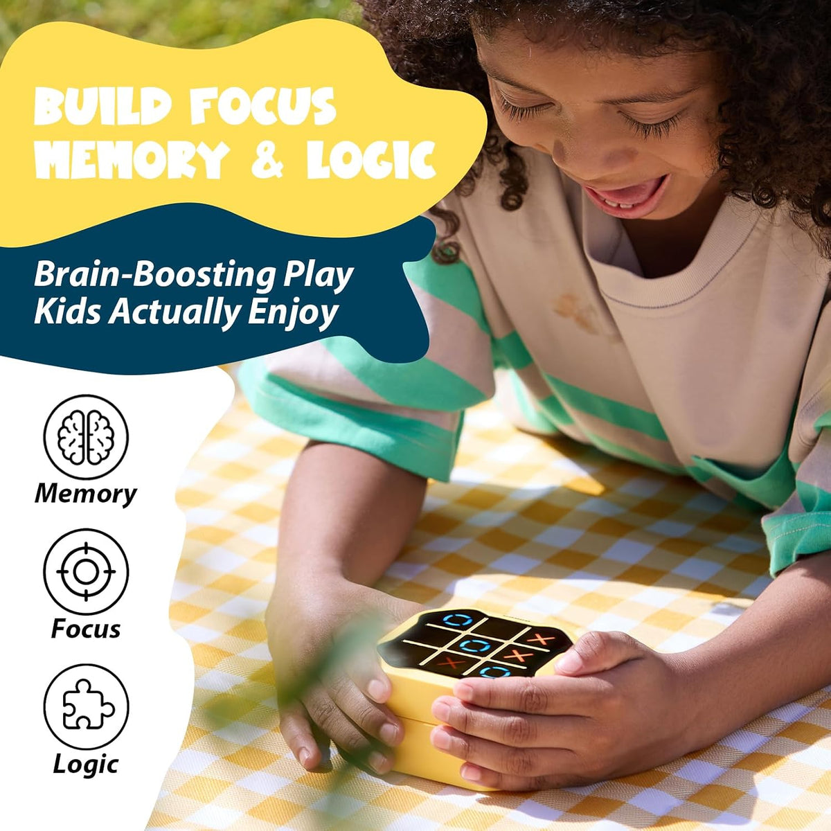 GiiKER Juego Tic Tac Toe Bolt, Juegos de Mano Originales 3 en 1, Ju...