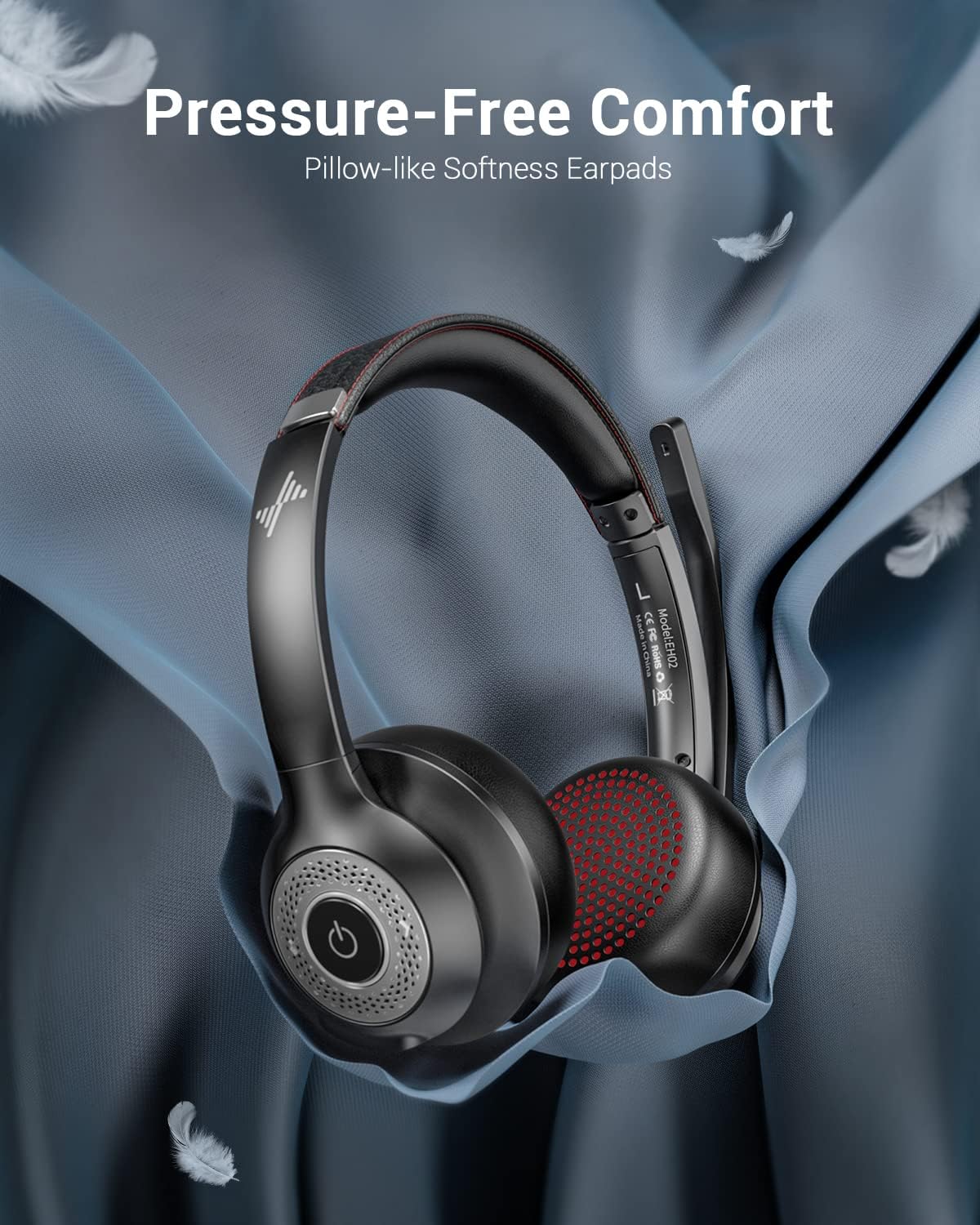 JIAMQISHI Auriculares inalámbricos con micrófono para el trabajo, a...