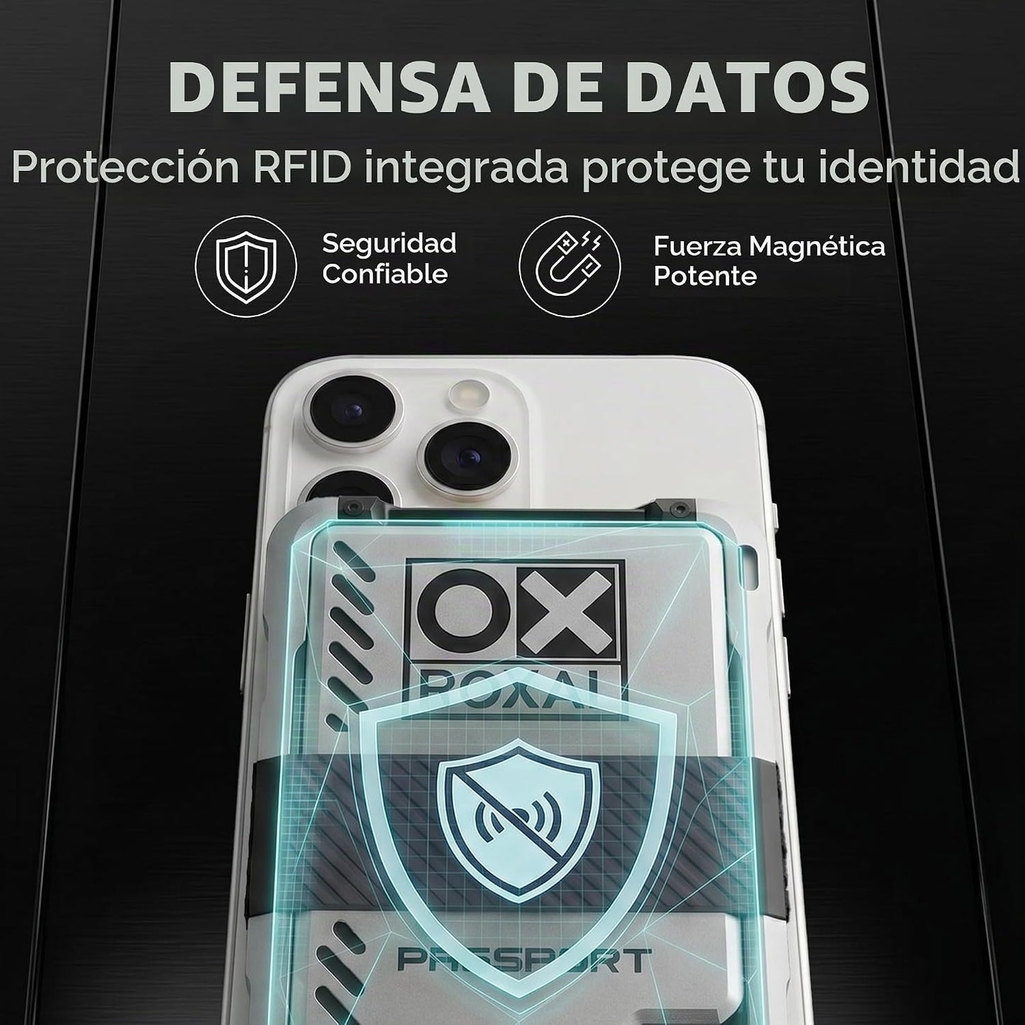 Roxal Cartera para tarjetas compatible con Passport Magsafe, Platea...