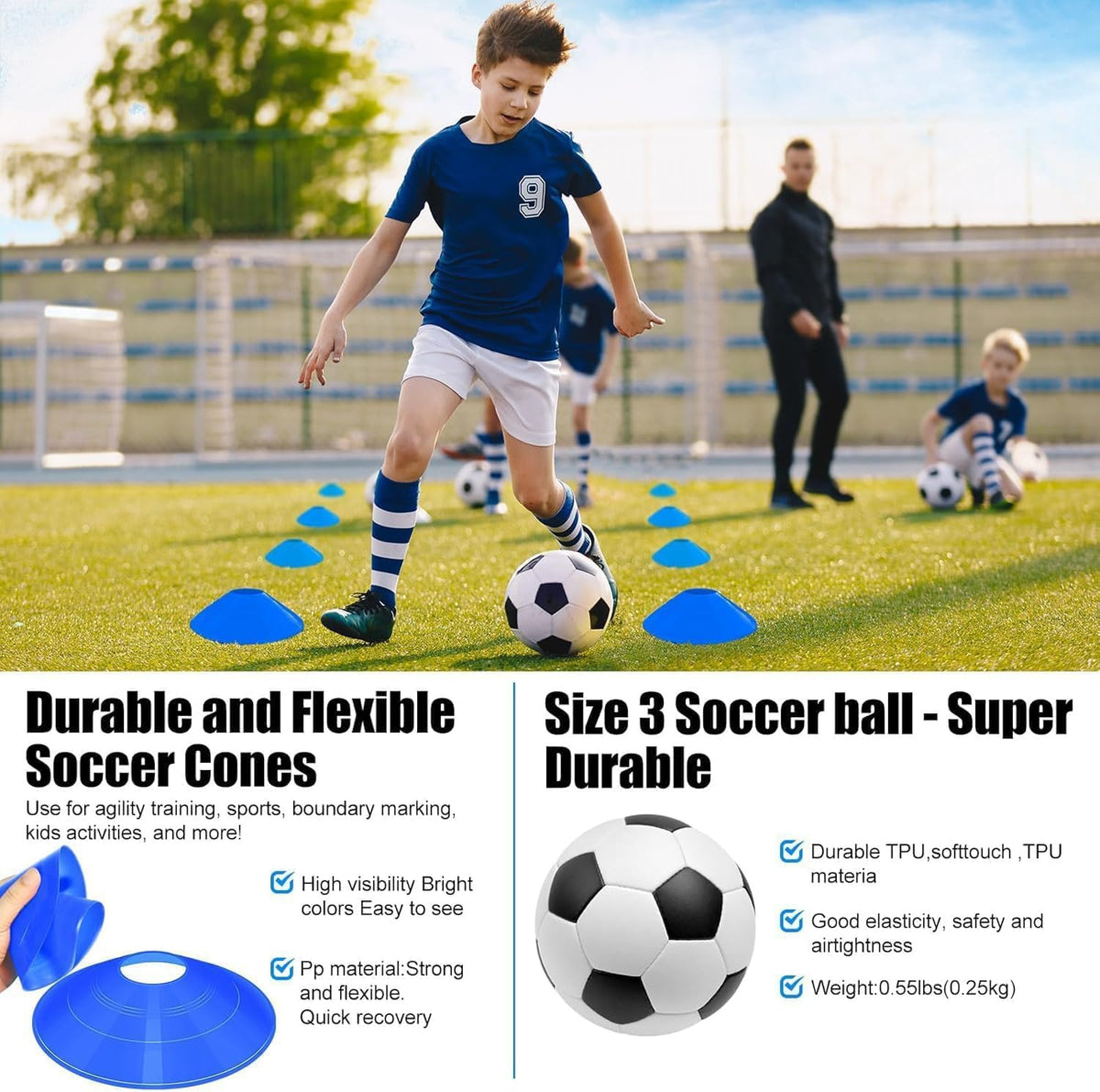 FITPARNER Arcos de Fútbol para Niños para Patio Trasero - Juego de...