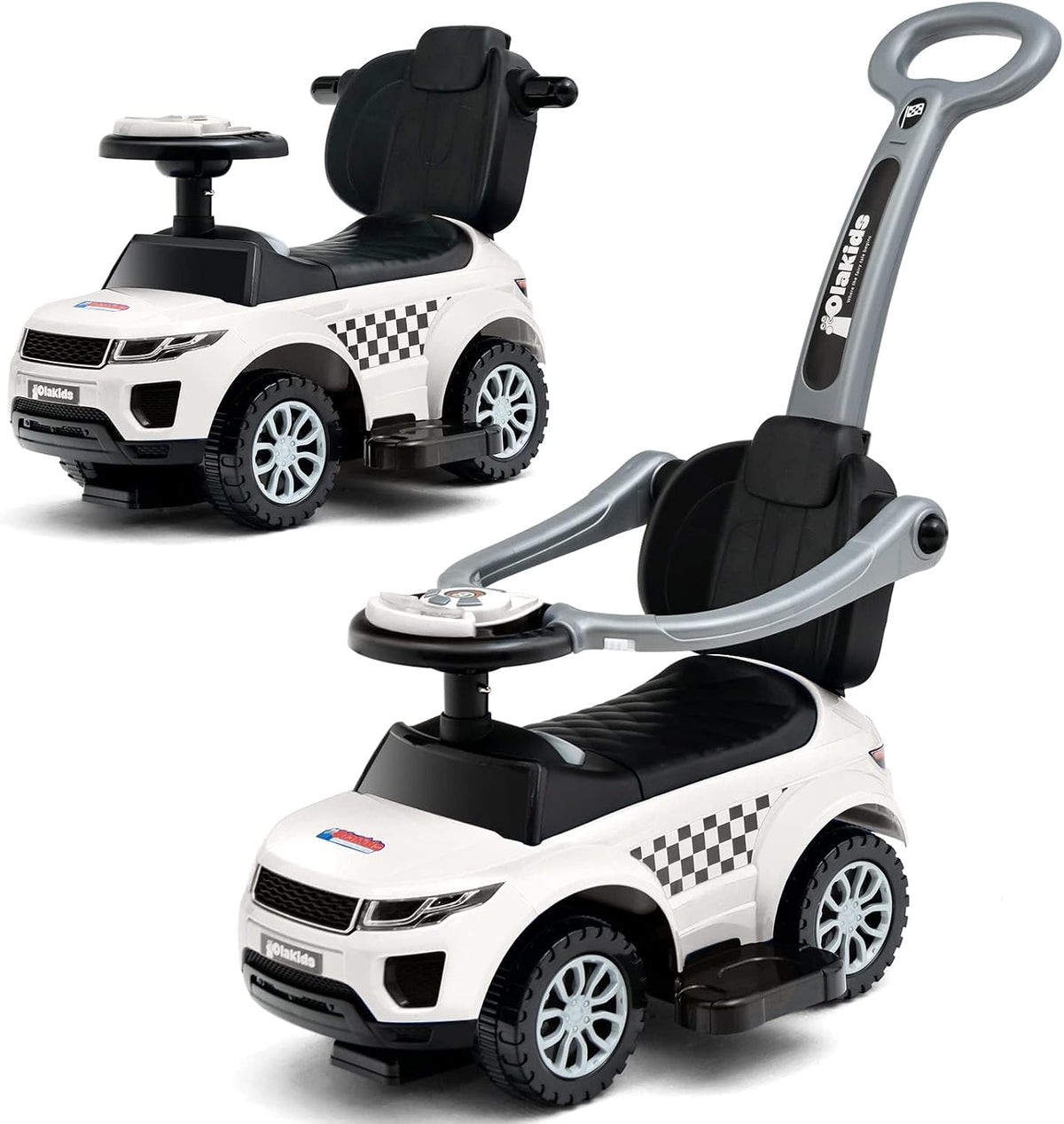 OLAKIDS Coche de empuje 4 en 1, cochecito para niños pequeños, jugu...
