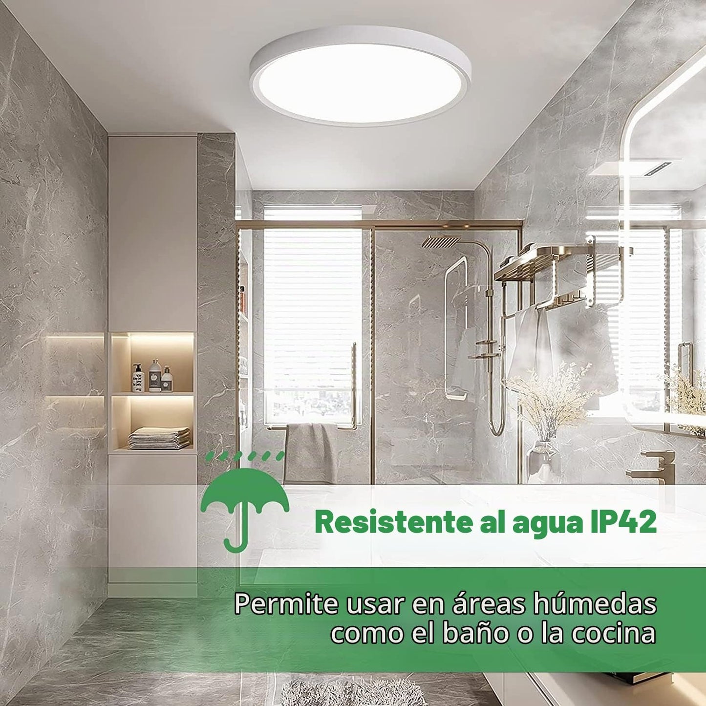 6PK - Lámpara LED de techo empotrada de 12 pulgadas, 24 W, 2520 LM,...