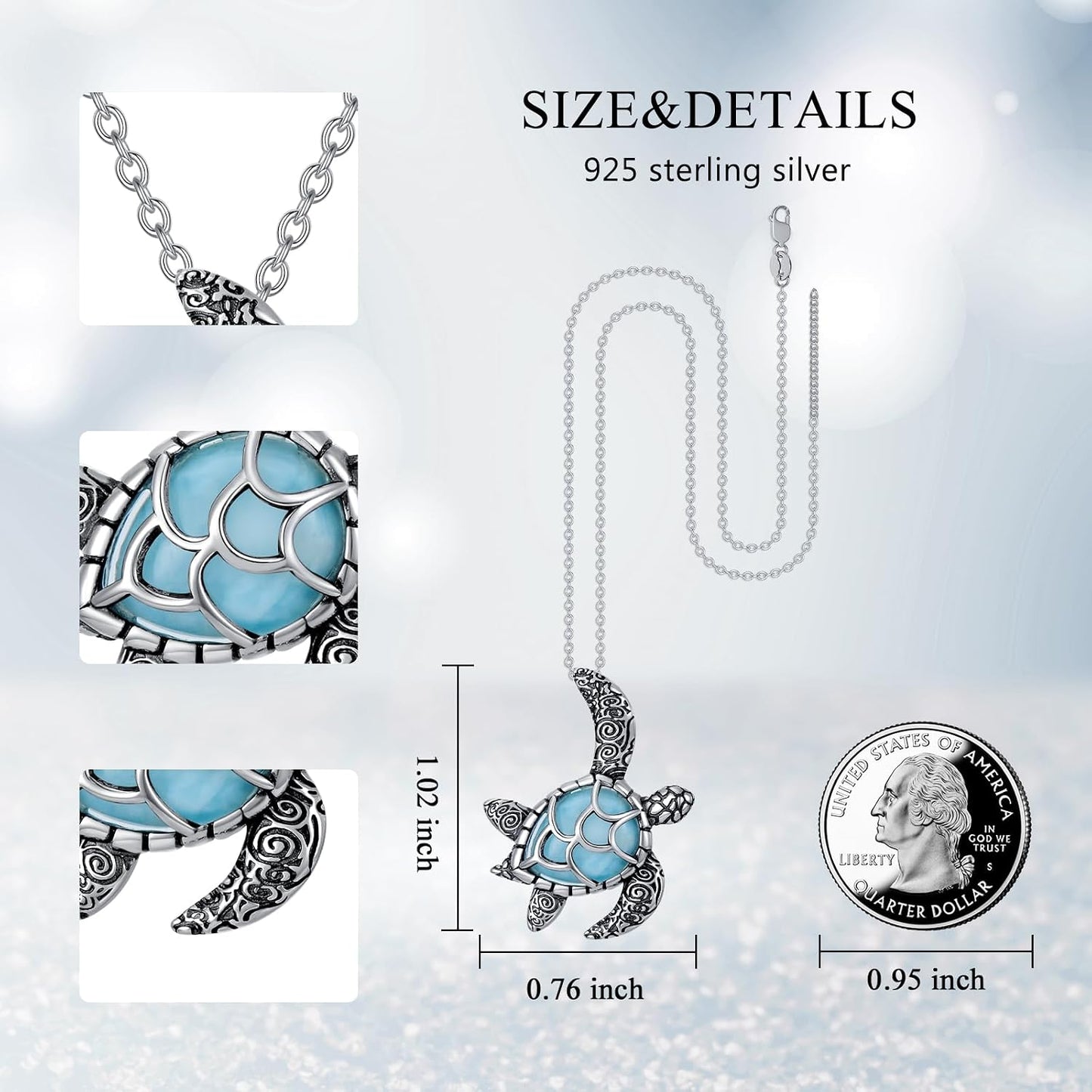 OCJ Regalos de tortuga para mujer, plata de ley 925, tortugas marin...