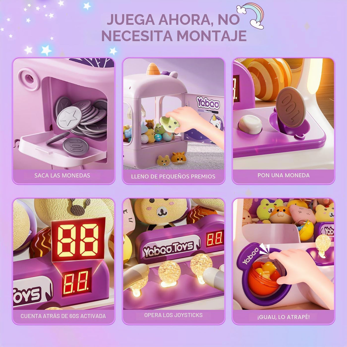 Máquina de la garra de los unicornios para las muchachas de los niñ...