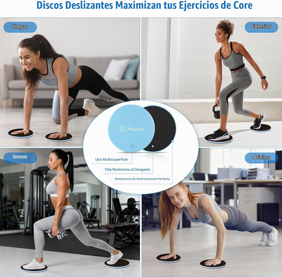 Muuruu Equipo de kit de Pilates, anillo y pelota de Pilates para mu...