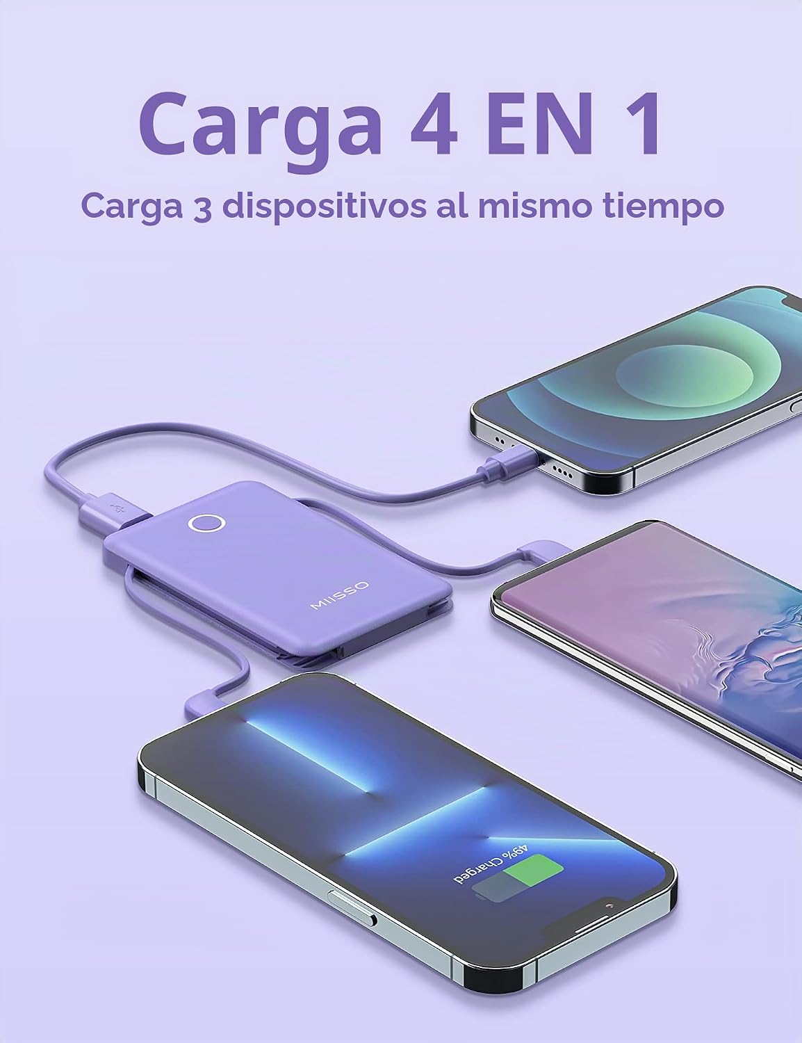 miisso Banco de energía ultra delgado de 6000 mAh, tamaño de tarjet...