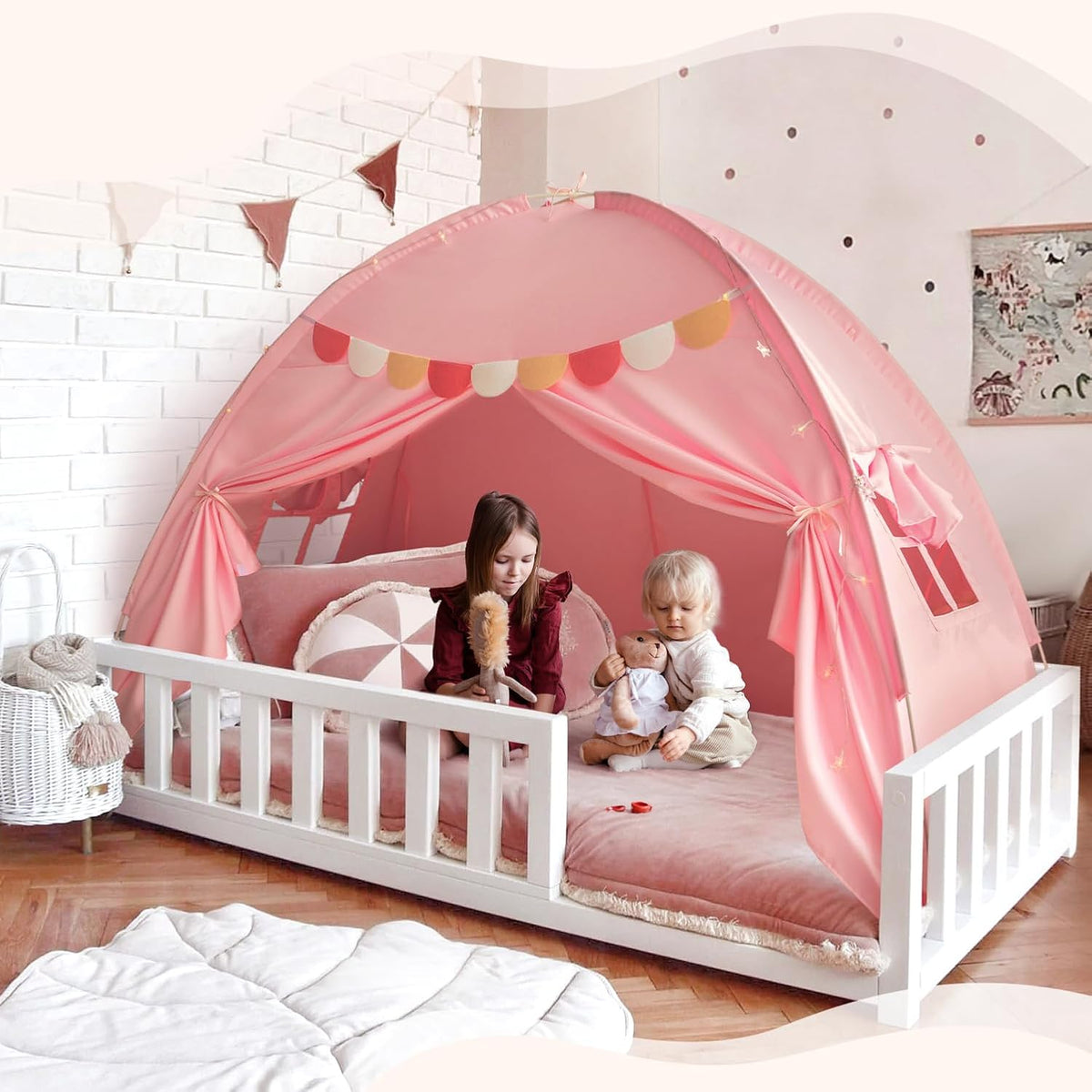 Tienda de campaña para cama individual para niños, toldo para cama...