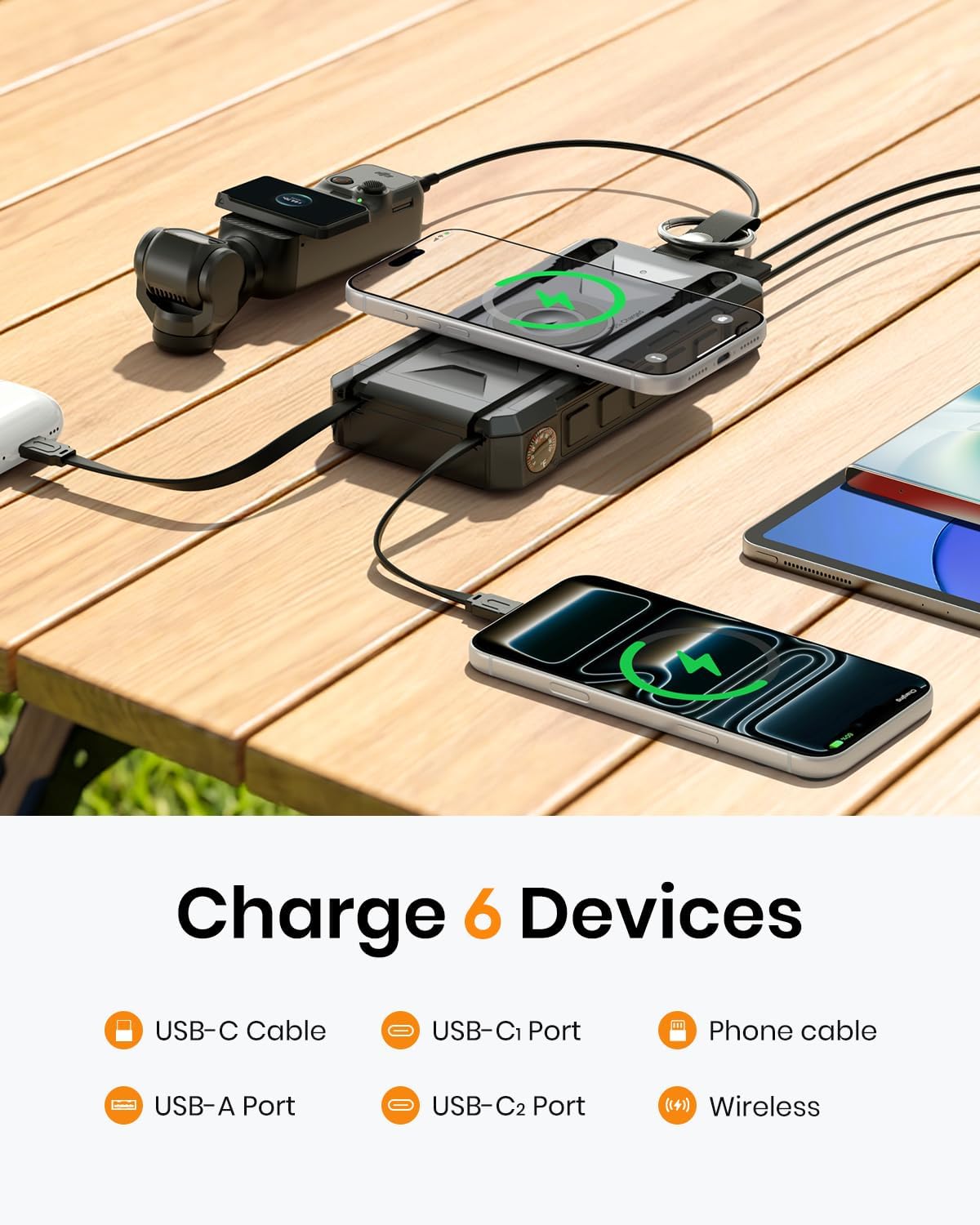 SOARAISE 50000mAh 22.5W Cargador portátil inalámbrico del banco de...