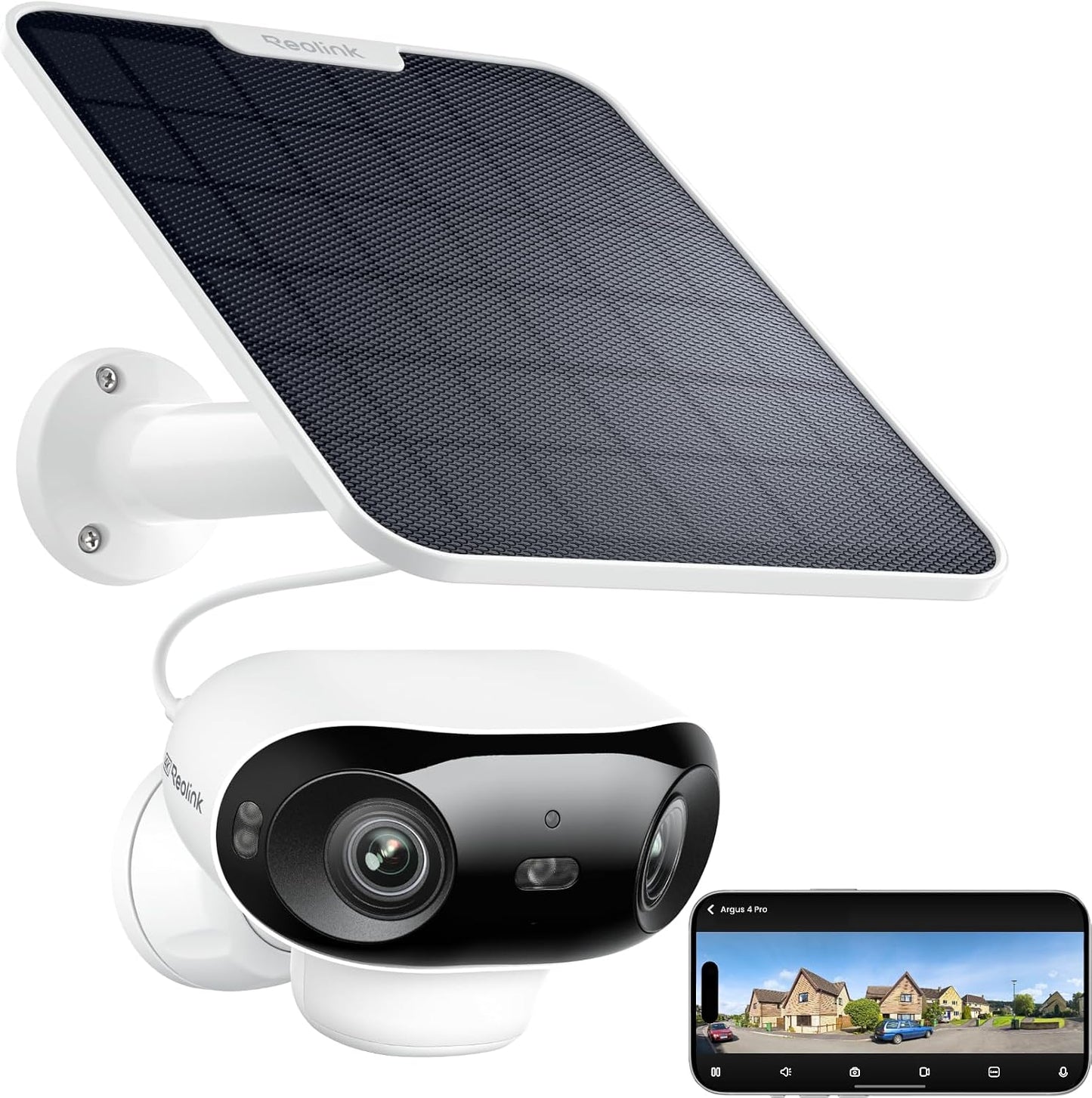 REOLINK Cámara solar 4K 180 ° de doble lente 8MP al aire libre inal...