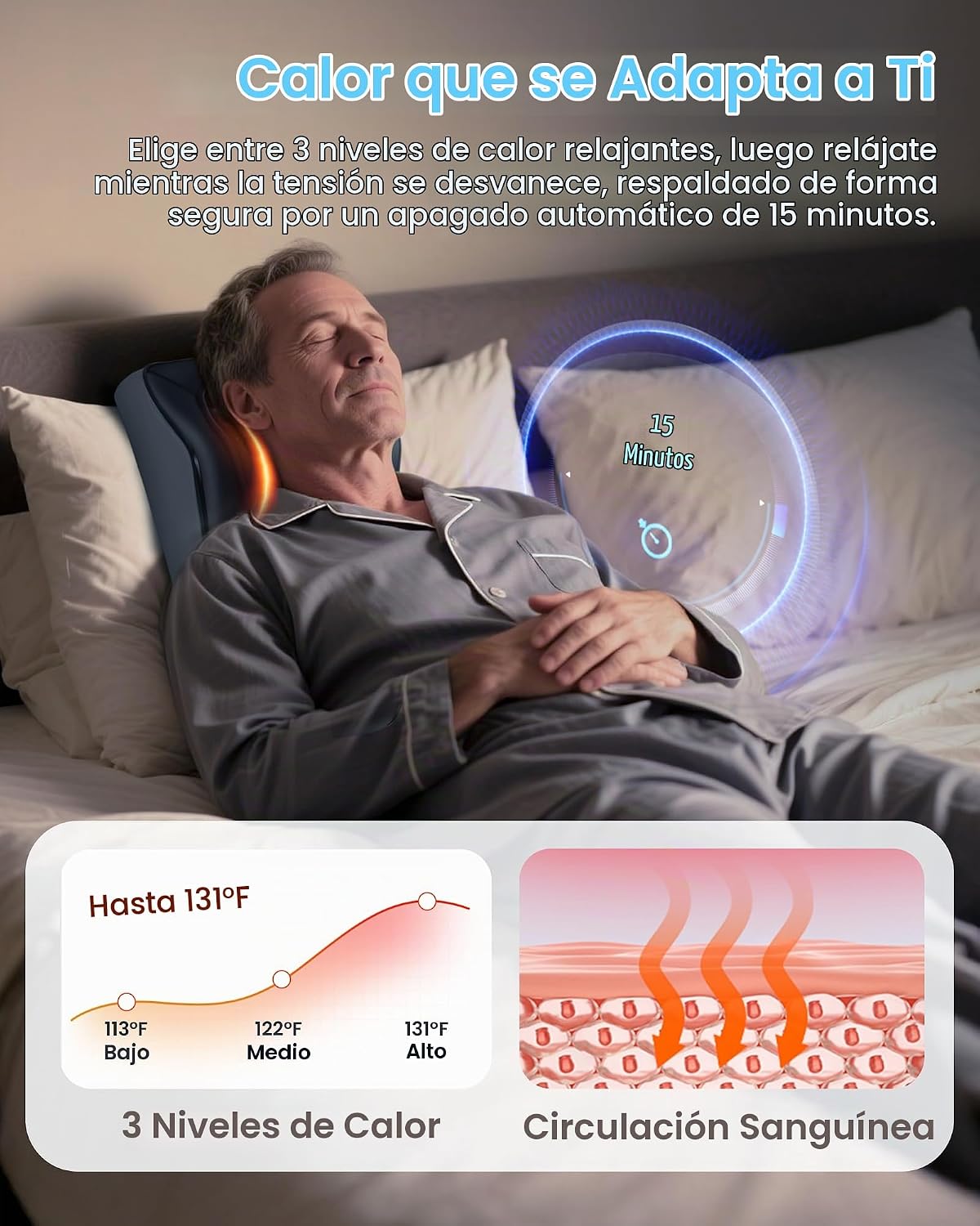 COMFIER Masajeador inalámbrico de cuello y espalda con calor, Shiat...