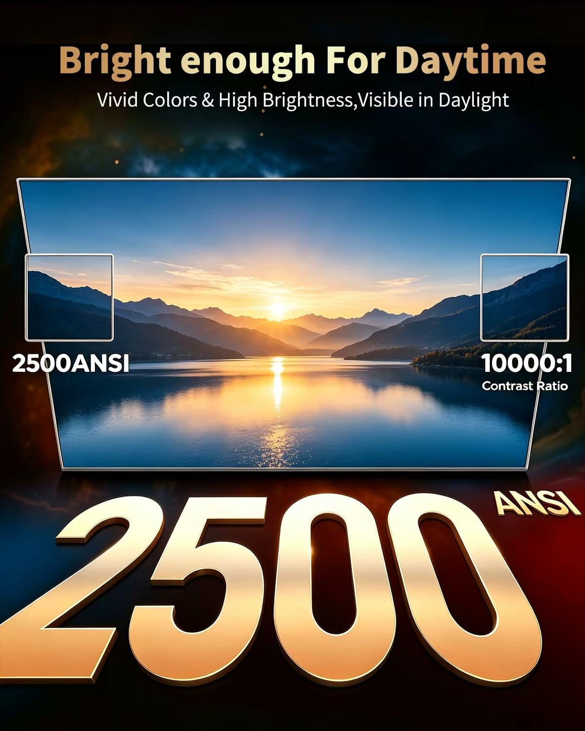 DESS Proyector de video de cine en casa inteligente 4K con WiFi, Bl...