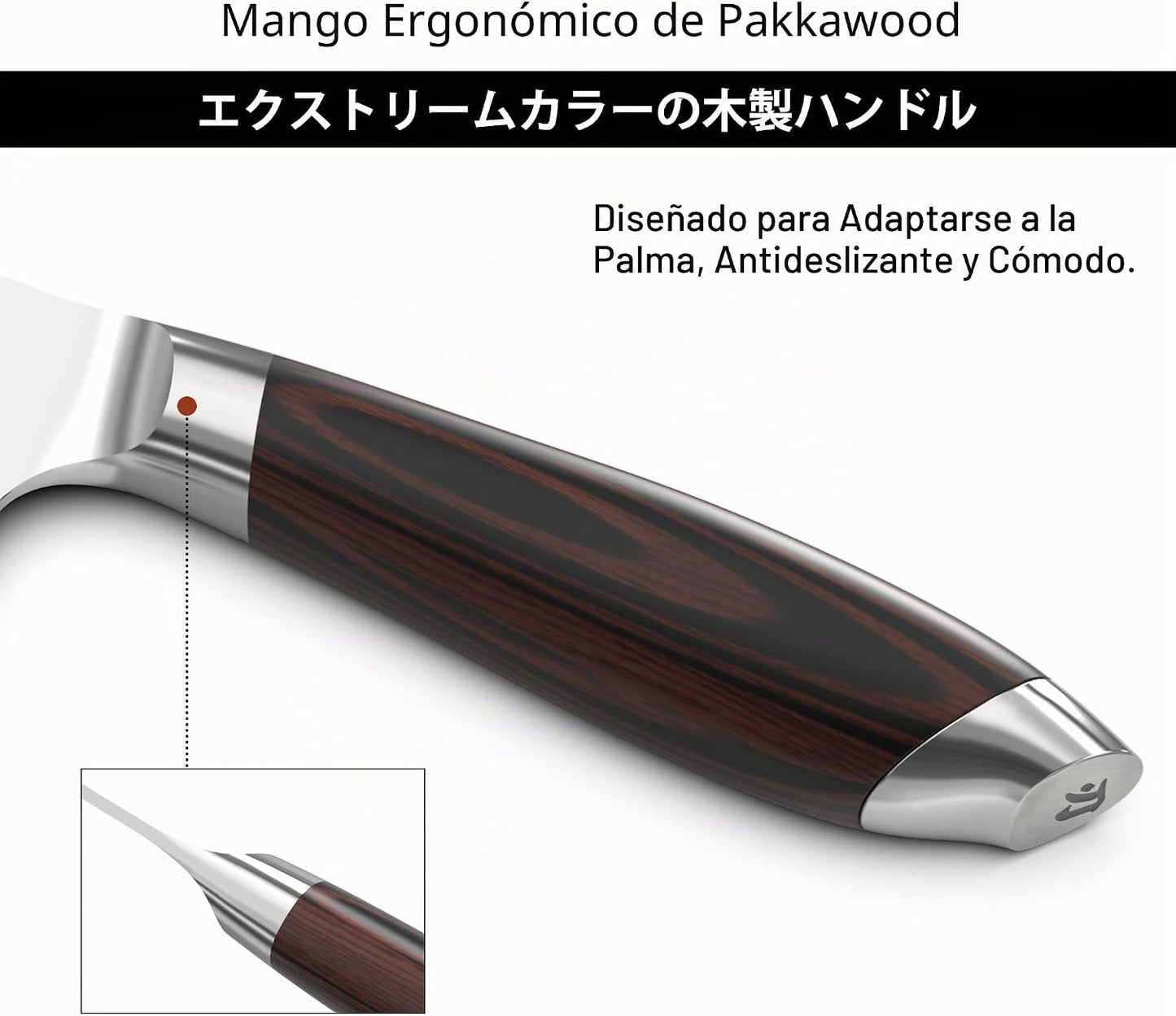imarku Cuchillo de carnicero de 7.5 pulgadas, cuchillo japonés de a...