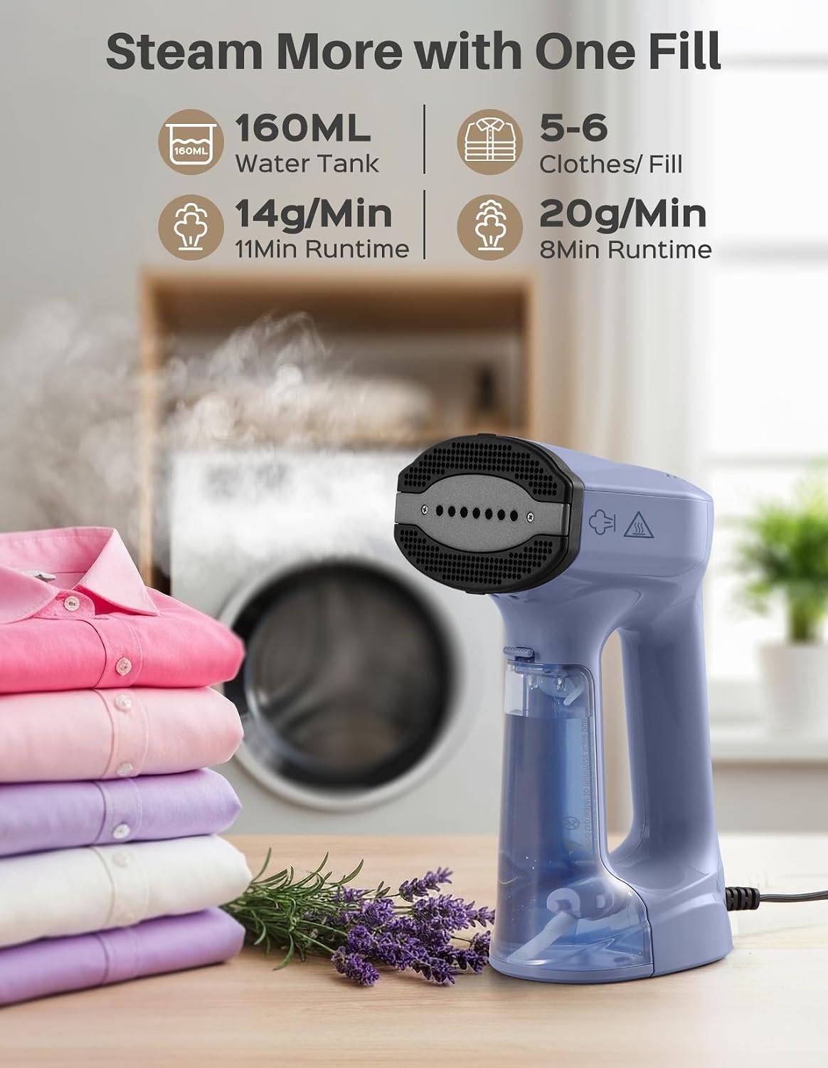 Sweepulire Vaporizador al vacío para ropa, vaporizador de mano de s...