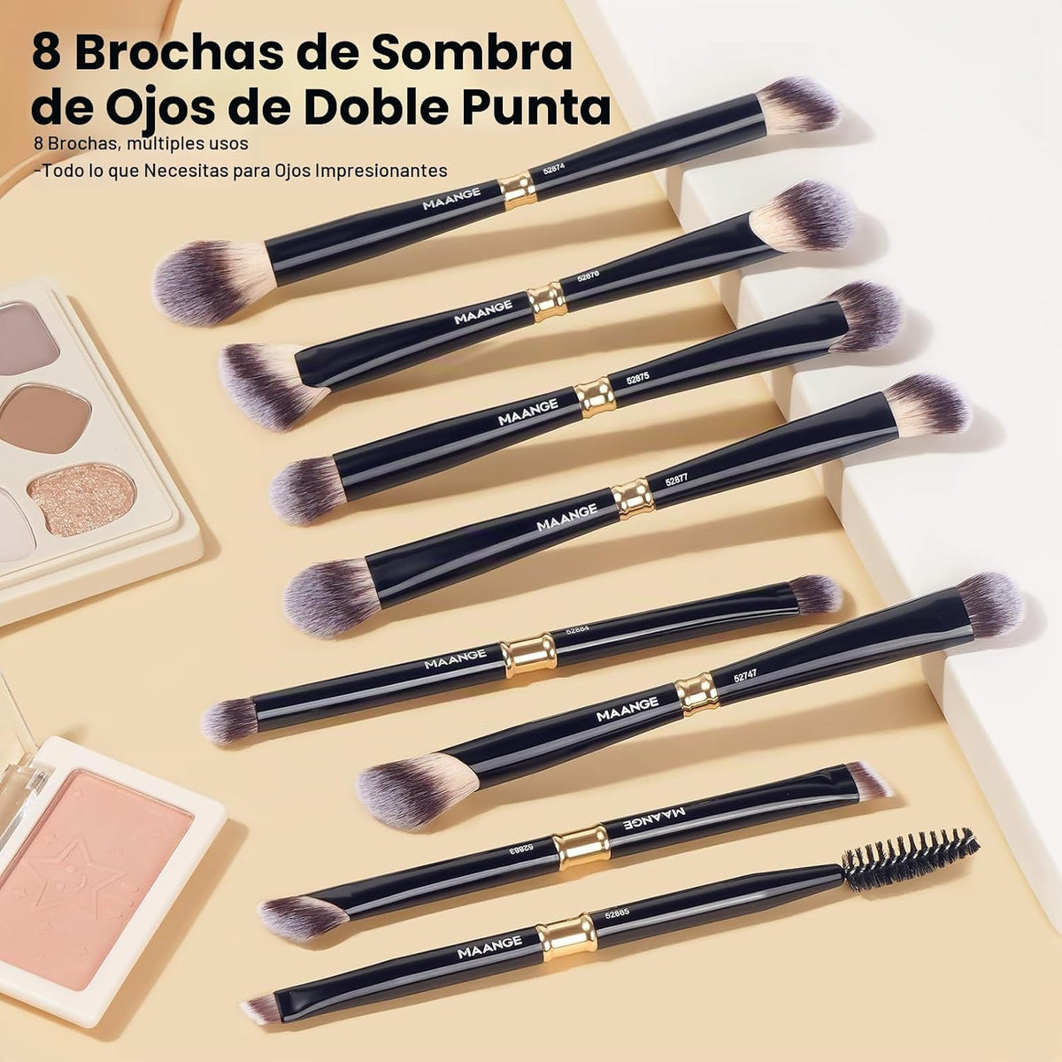MAANGE Set de brochas de maquillaje 16 piezas, juego de brochas pro...