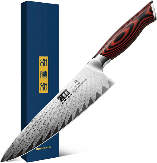 HOSHANHO Cuchillo de chef Damasco, cuchillo de cocina japonés profe...