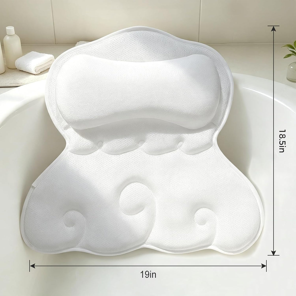 SetSail Almohada de bañera ergonómicas relajantes para bañera con 6...