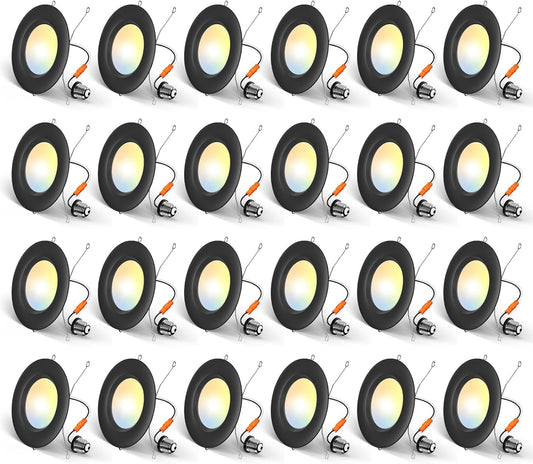 Amico Paquete de 24 unidades de iluminación LED empotrada de 5\/6 p...