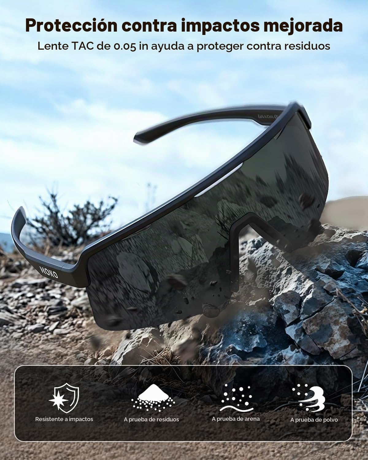 MoKo Gafas de sol polarizadas para correr para hombres y mujeres, u...