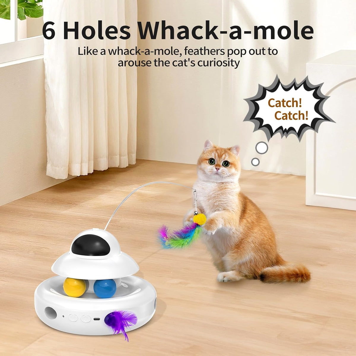 MOHAYA Juguetes Interactivos para Gatos de Interior, Juguete Automá...