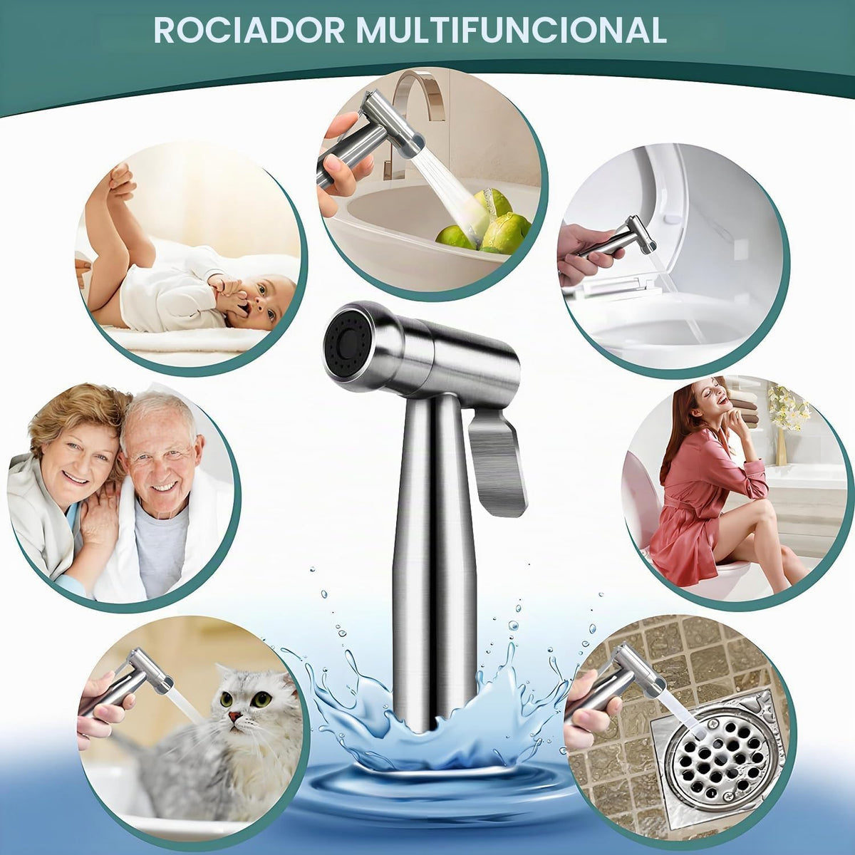 Rociador de Bidé de Mano para Inodoro, Juego de Accesorios de Rocia...