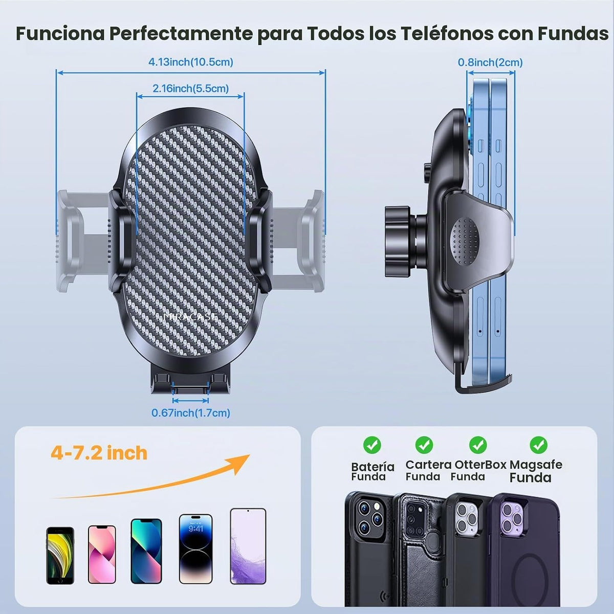 Miracase - Soportes para teléfono para tu coche con gancho de metal...