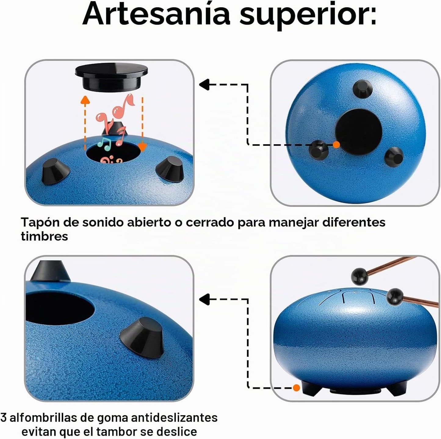 Tambor de lengüetas de acero, instrumento de percusión, tambor de m...