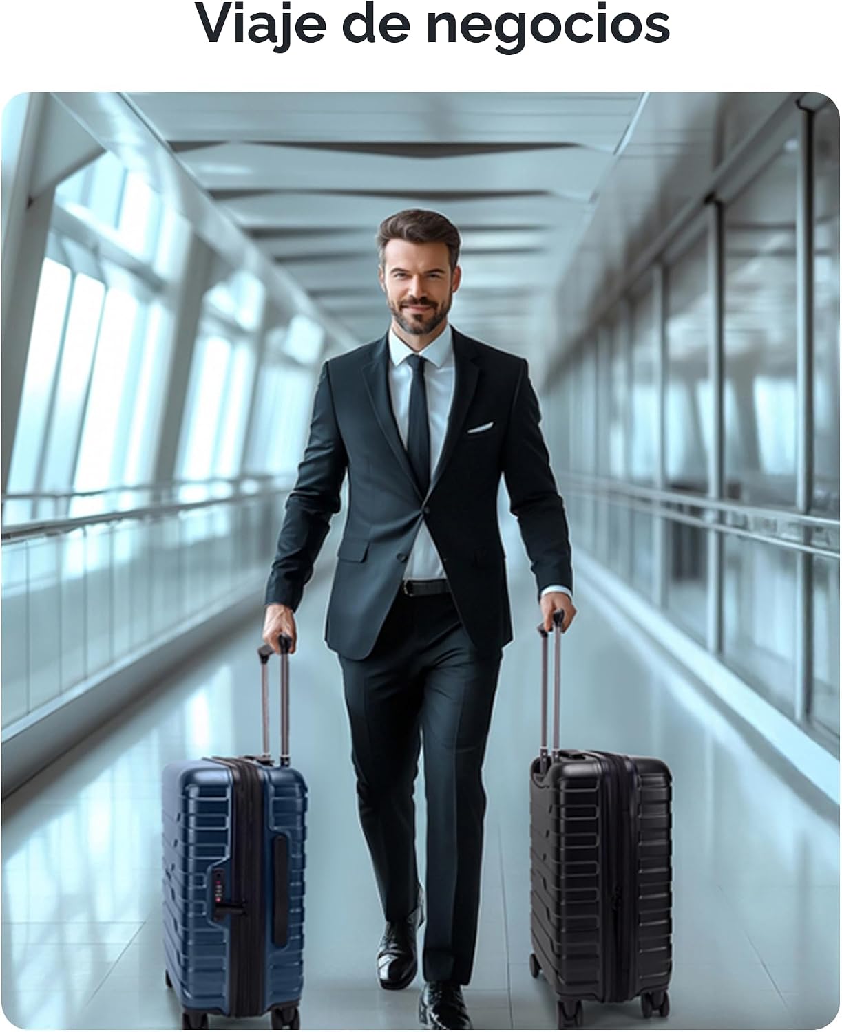 BAGSMART Equipaje de mano de 22x14x9 pulgadas aprobado por aerolíne...