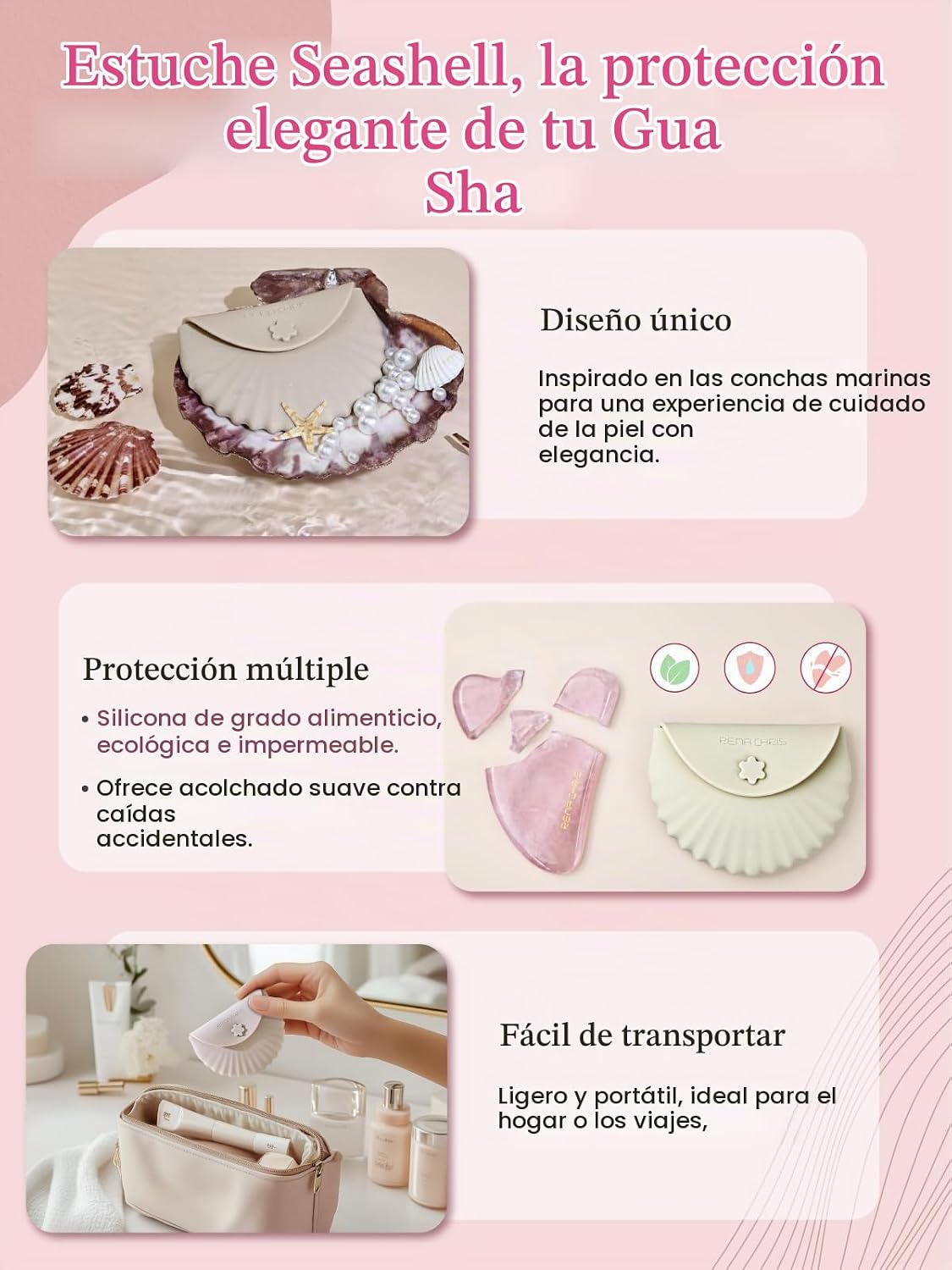 Rena Chris Gua Sha Herramientas faciales, Herramienta de Guasha fac...