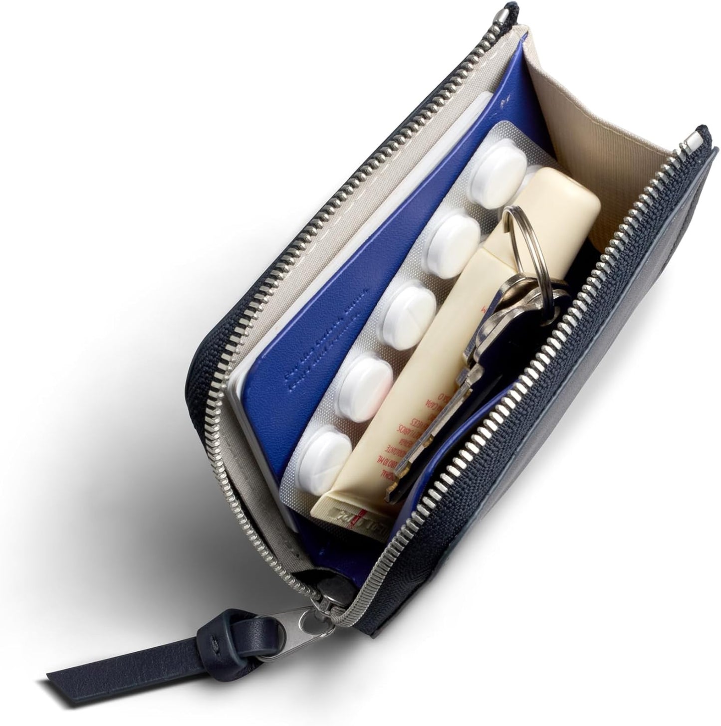 Bellroy L-Pocket, Cartera minimalista con cremallera - Azul marino...