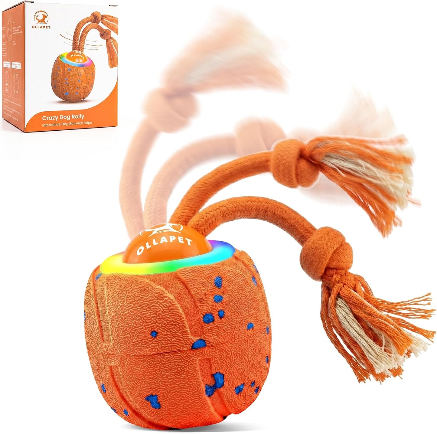 Ollapet Juguetes interactivos inteligentes para perros, bola rodant...