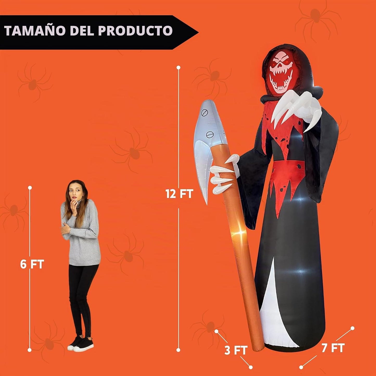 Joiedomi Decoración inflable de Halloween de 12 pies de alto, decor...