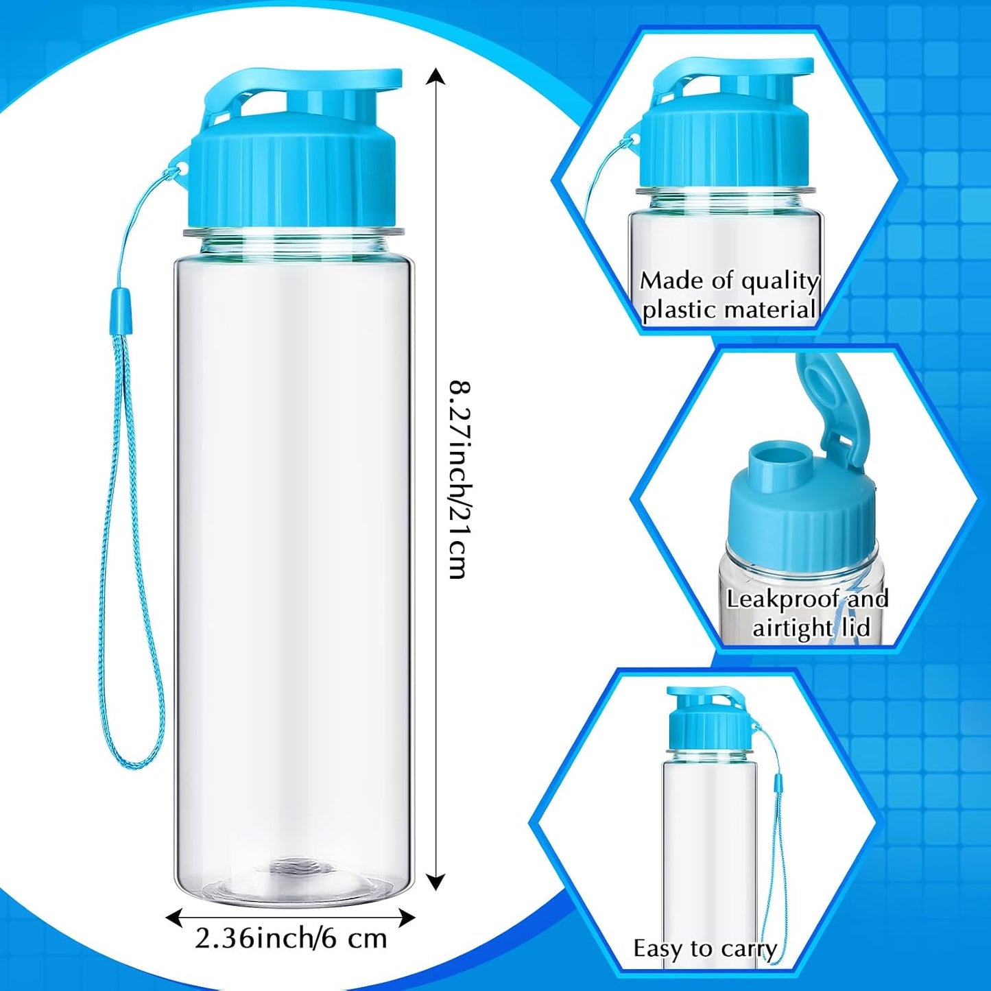 Mifoci 40 botellas de agua de plástico a granel para niños y adulto...
