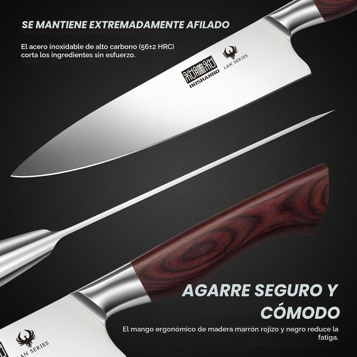 HOSHANHO - Juego de 5 cuchillos de cocina japoneses, cuchillos de c...