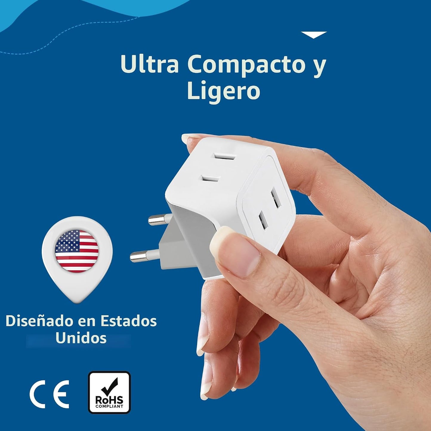 Ceptics Adaptador de Enchufe de Viaje Europeo Adaptador de Energía...