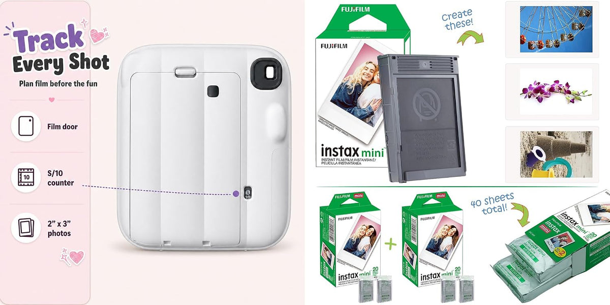 Fujifilm Instax Mini 13 - Cámara instantánea color blanco arcilla +...