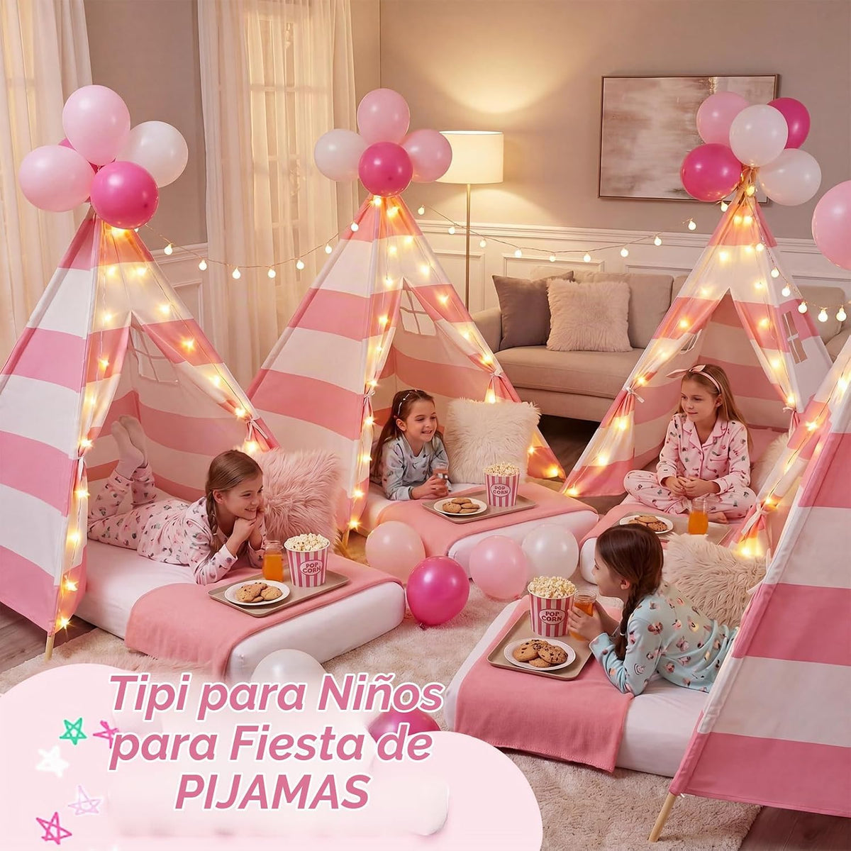Windyun Juego de 4 tiendas de campaña para niños con colchones de a...