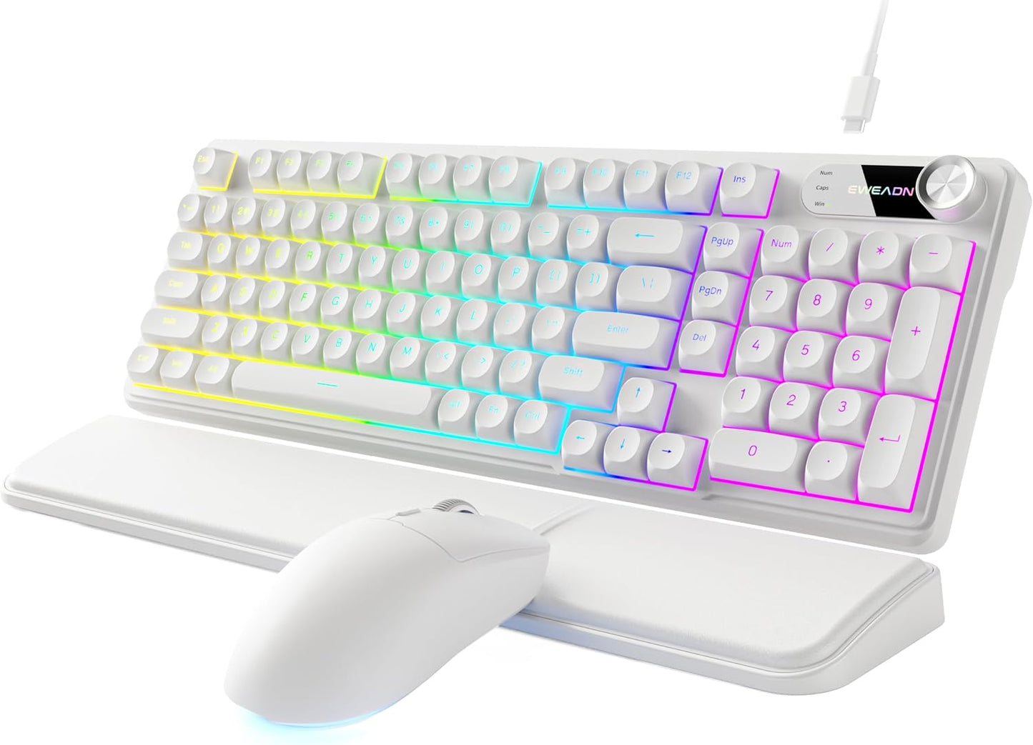 Combo de teclado y mouse con cable EWEADN con reposamuñecas desmont...