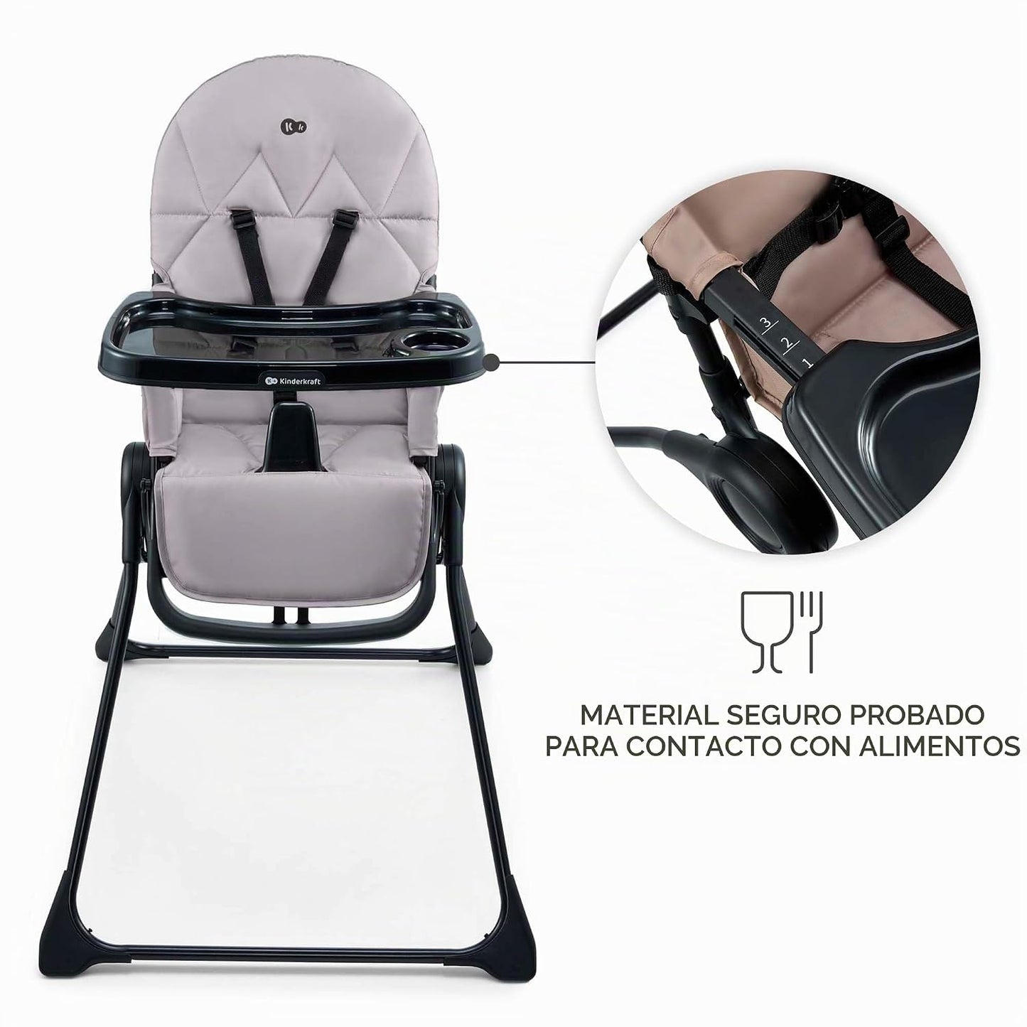 Kinderkraft BINCI Silla alta plegable, ligera, 11 libras, compacta...
