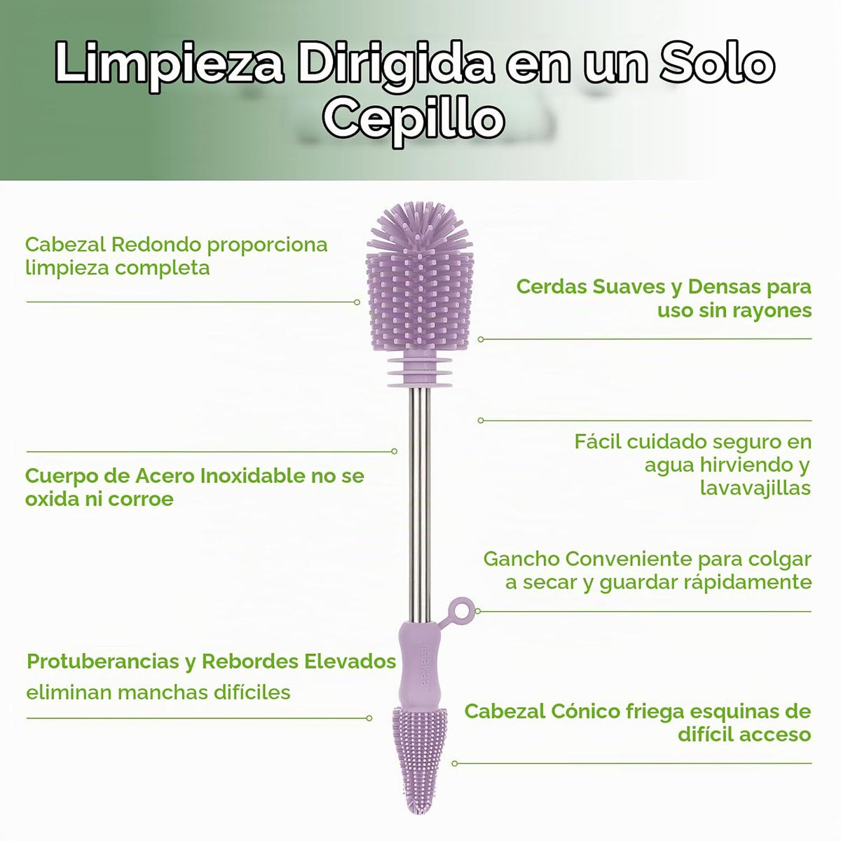 haakaa Cepillo de Limpieza Cepillo de Silicona para Biberones de Do...