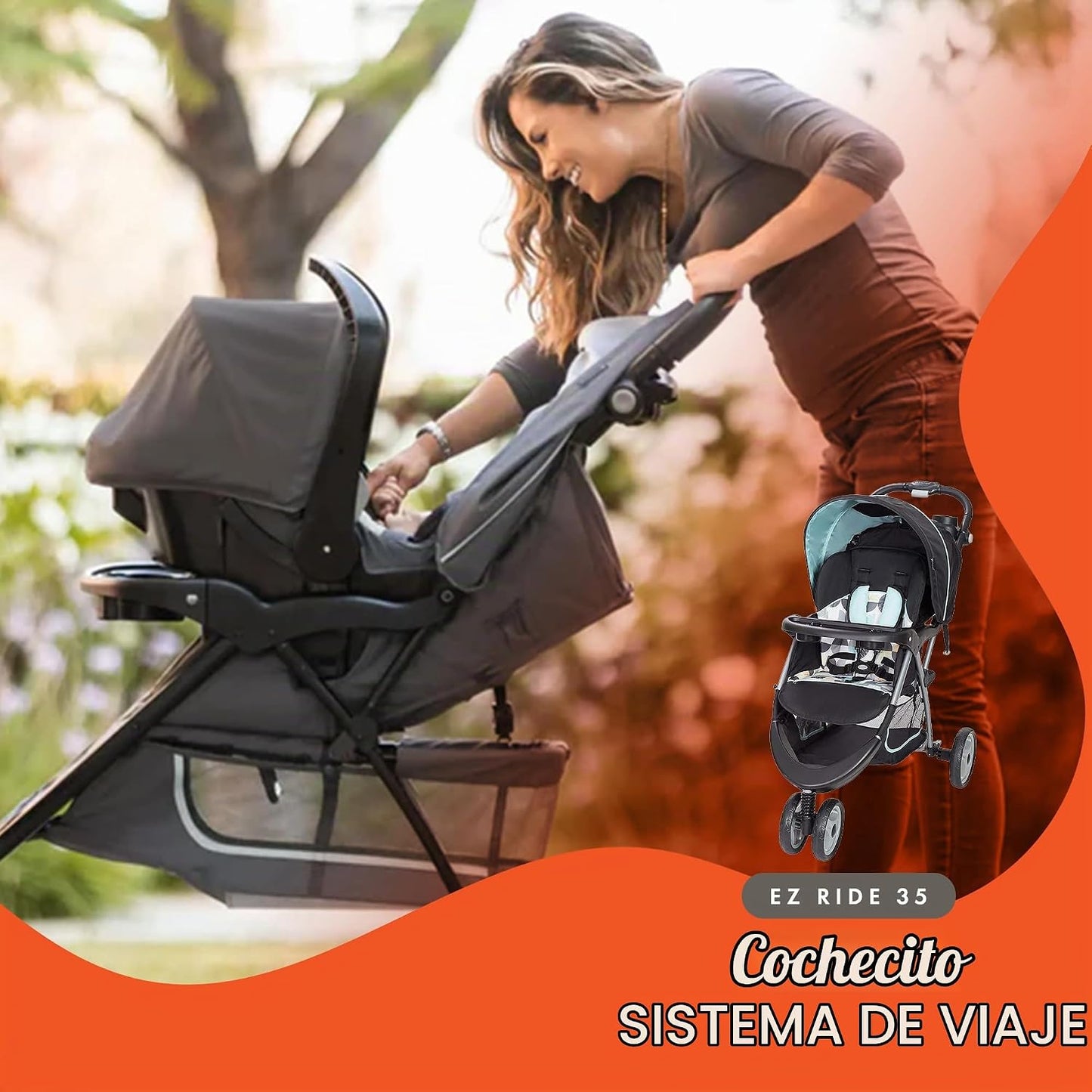 Baby Trend - Coche para bebés EZ Ride 35 Sophia, sistema de viaje c...