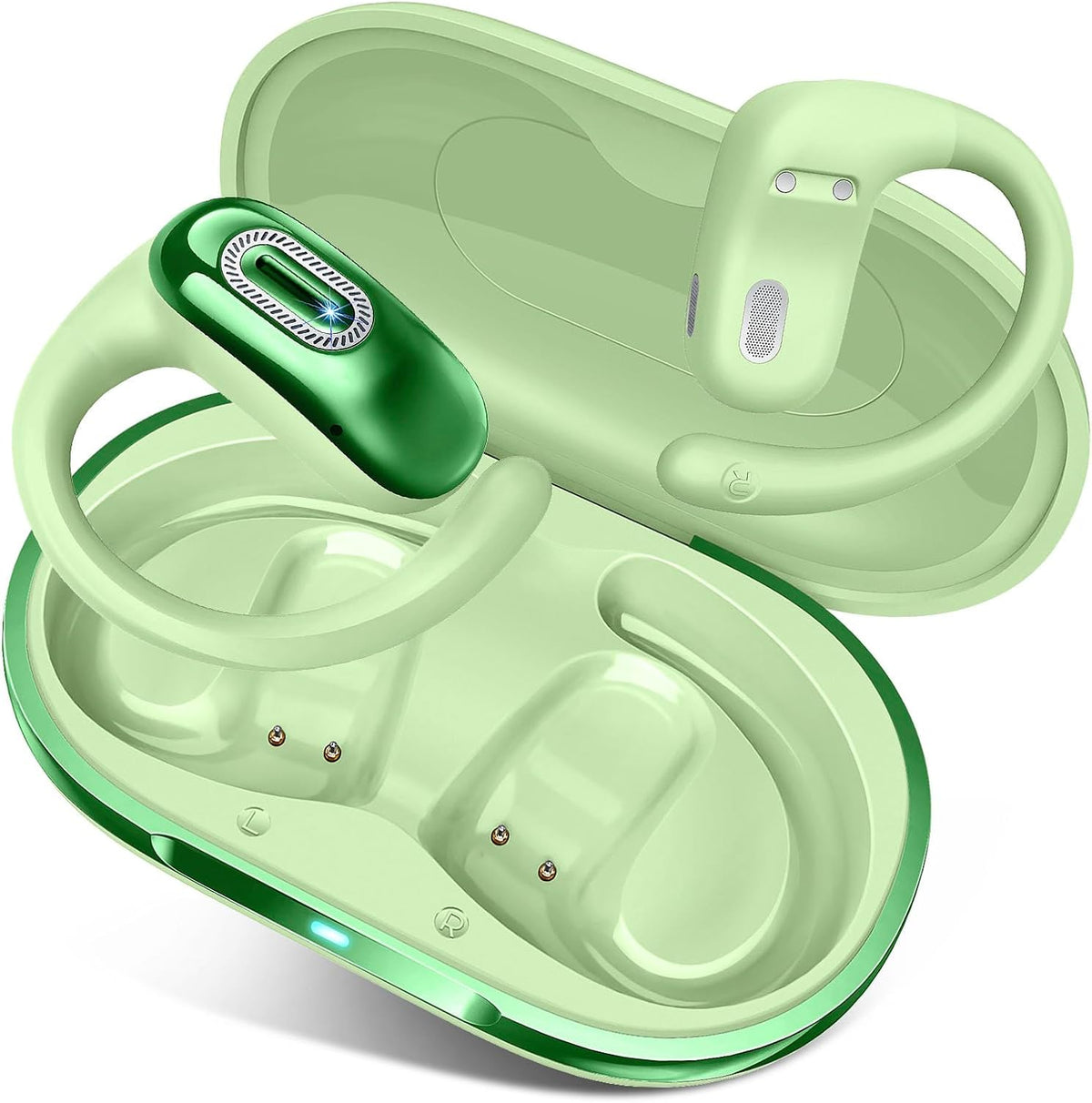 Auriculares abiertos, NUEVOS auriculares supraaurales con 4 micrófo...