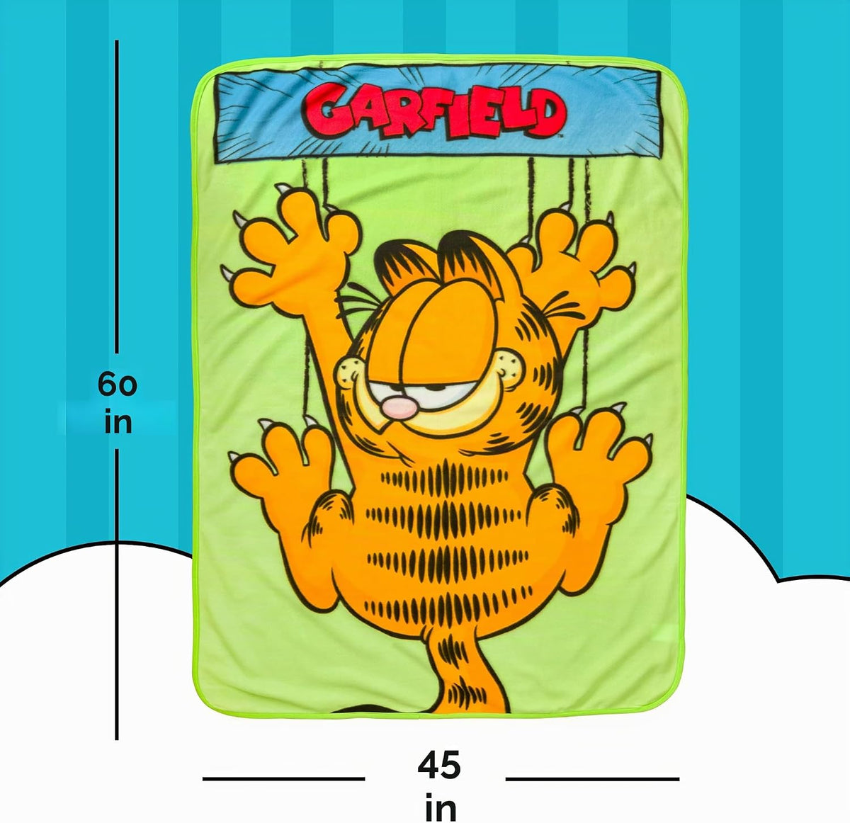 Silver Buffalo Garfield Hanging On - Manta de forro polar de 45 x 6...