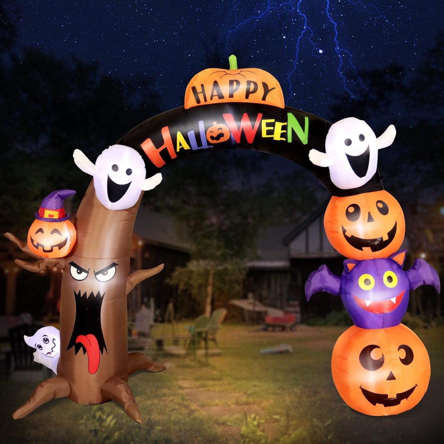 DomKom - Decoración inflable de Halloween de 10 pies de largo y 8 p...