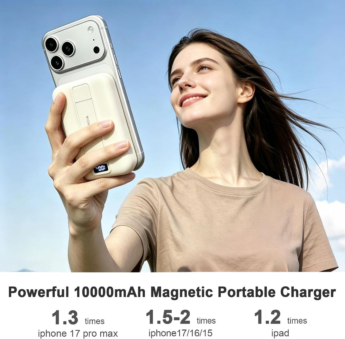 VONUV Cargador portátil magnético de 10000 mAh, banco de energía in...